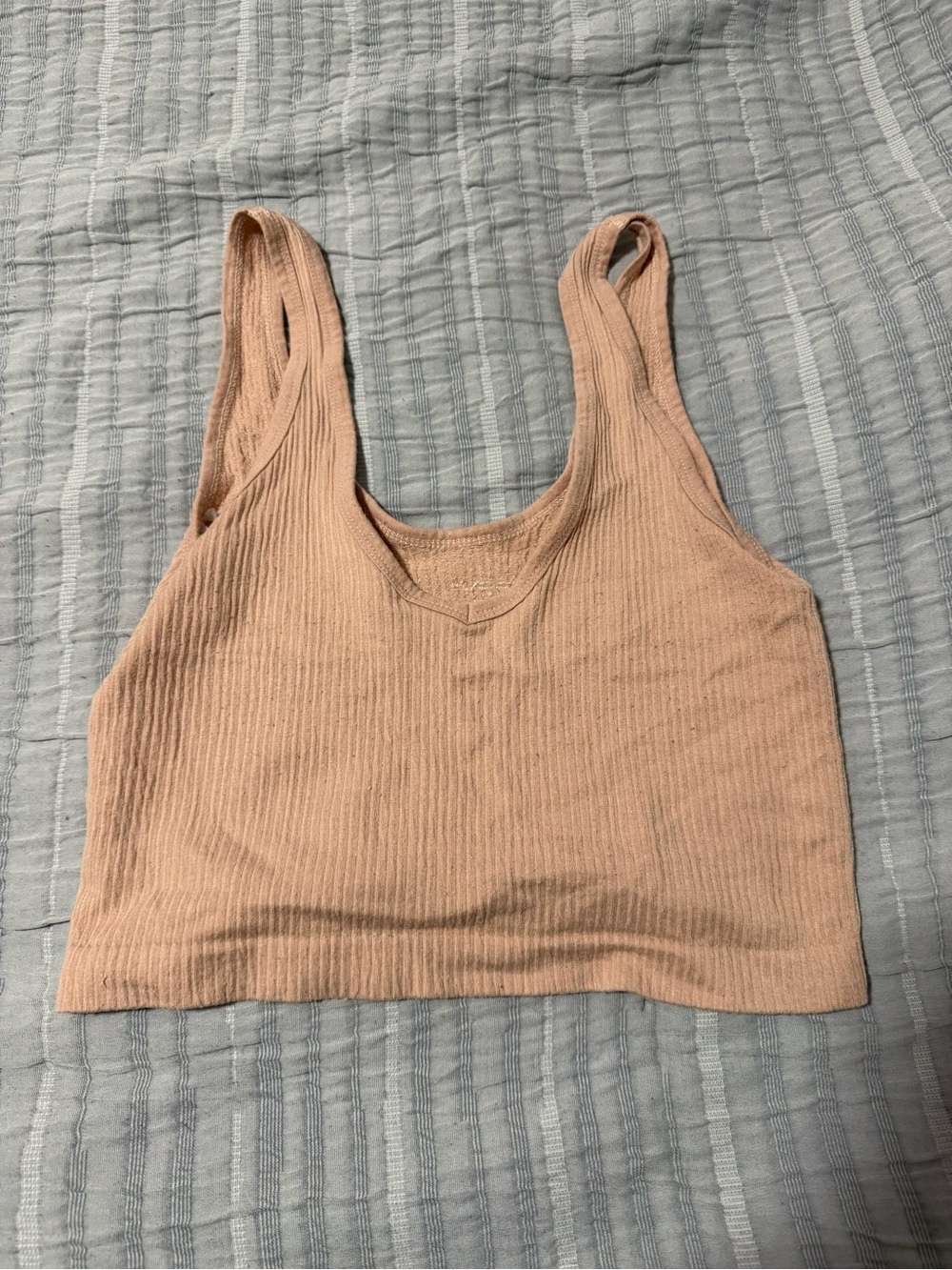 American Eagle Outfitters Ribbed Crop Tank - Dusty Pink